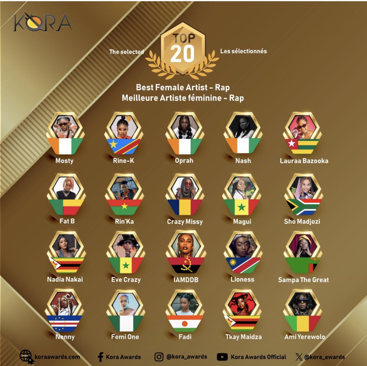 iam__Magui's tweet photo. Grâce à vous nous somme sur le top 20 des kora awards🎉🎉
Merci de voter pour cette nouvelle phase pour m’aider à accéder à l’étape suivante 😇🎉🎉
Link👇🏾👇🏾👇🏾👇🏾
https://t.co/aYB9f8iIFU https://t.co/ocsQSqOqnn