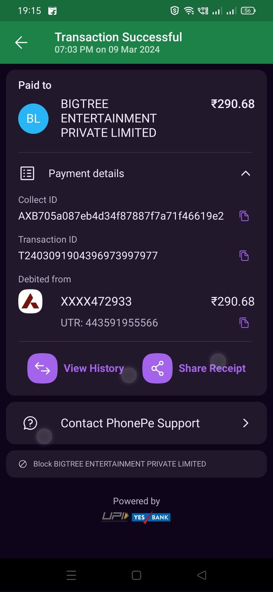 DhonSagar's tweet photo. @_PVRCinemas Pls see the amount deducted. https://t.co/bxkwzaE1R2