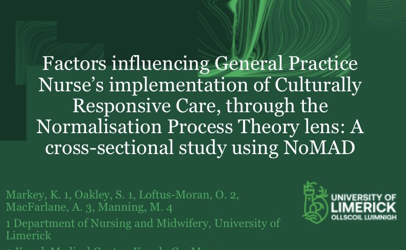 Attending #AUDIGP24 & honoured to be associated with valuable research exploring enablers & barriers to culturally responsive care delivered by #GPNs #Nurses perspective is valuable, they significantly represent 45% of clinicians working in 🇮🇪#GeneralPractice @PracticeNurses