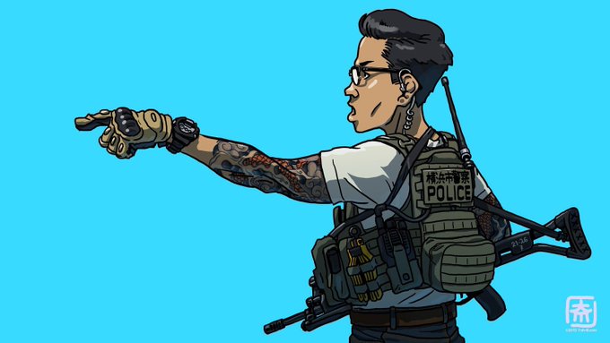 「assault rifle short hair」 illustration images(Latest)