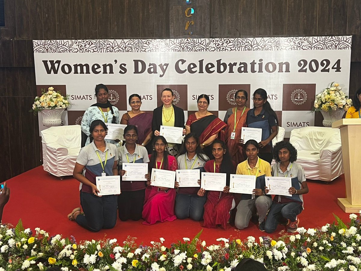 FranceinPondi's tweet photo. On 🌏 Women's Right day, I was pleased to be guest speaker at panel discussion on "Education & Girl's Empowerment" organized by SIMAT College.
#genderequility
#diplomatiefeministe https://t.co/lGyx83HBQ1