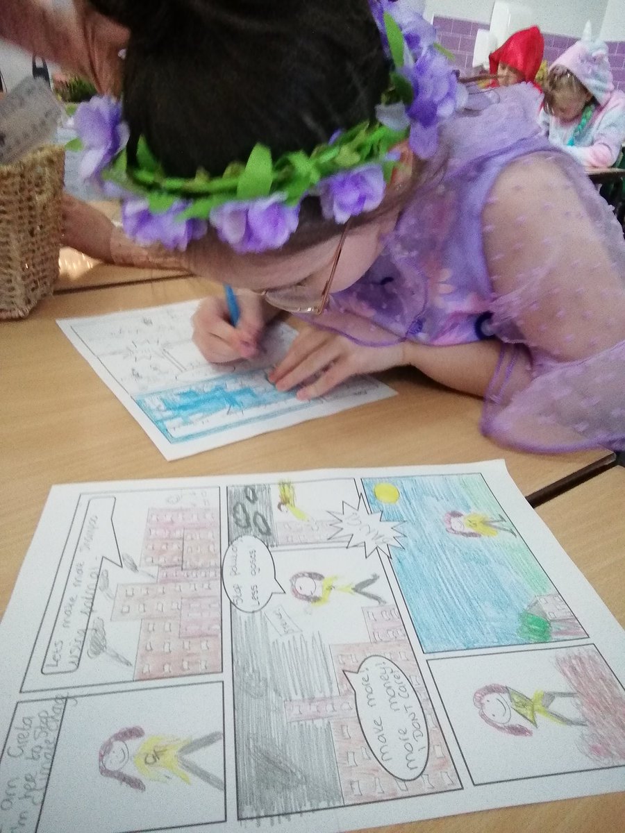 Year2OMG's tweet photo. We created our own comic strips about Greta Thunberg and climate change! https://t.co/qbuHaRf6aW