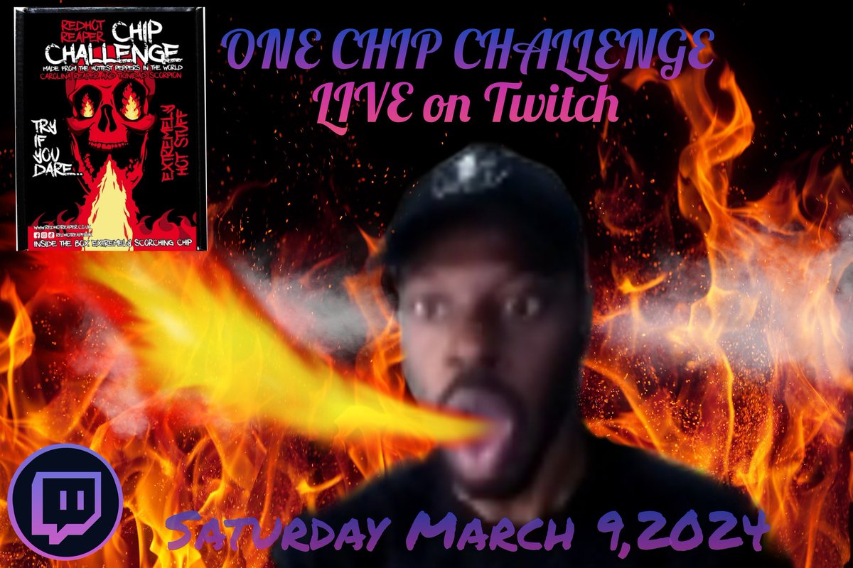 JeuceMaximum's tweet image. Today's the day Ladies and Gents the One Chip Challenge 🔥🔥🔥. Thank you all for your support. Pull up to the stream starts at 11AM Est the Challenge will begin 1PM Est. Come thru show some love and Pray for me y'all. See You There. twitch.tv/maximumjeuce