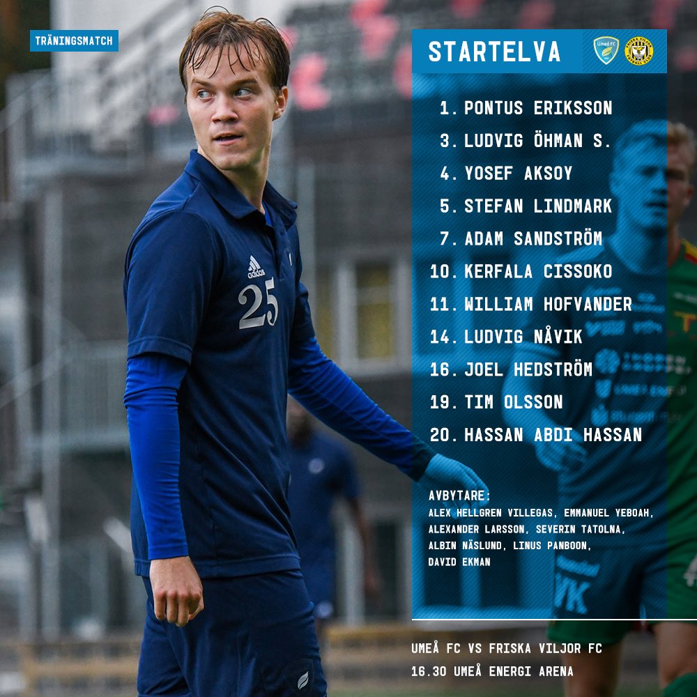 UmeaFC's tweet photo. Dagens elva! 📋

#UFCFV #FörUmeå https://t.co/qtHhklan7y