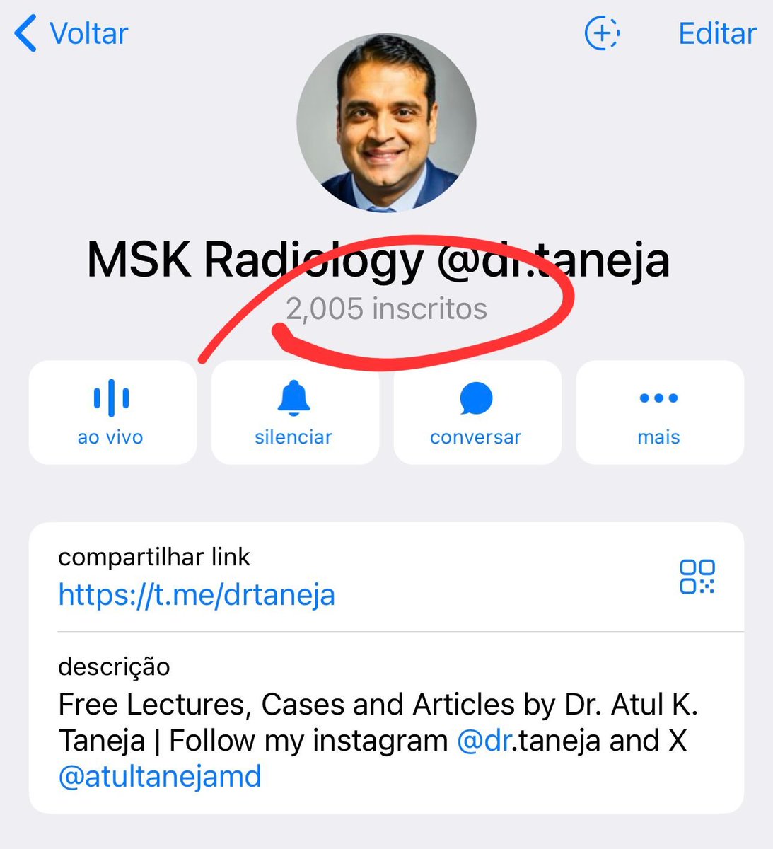 Happy to see that my Telegram channel on MSK Rad surpassed 2k subscribers! Started during COVID to share live classes and free lectures, now it became a source for daily updated on cases, articles and webinars for radiologists around the world! Join at t.me/drtaneja