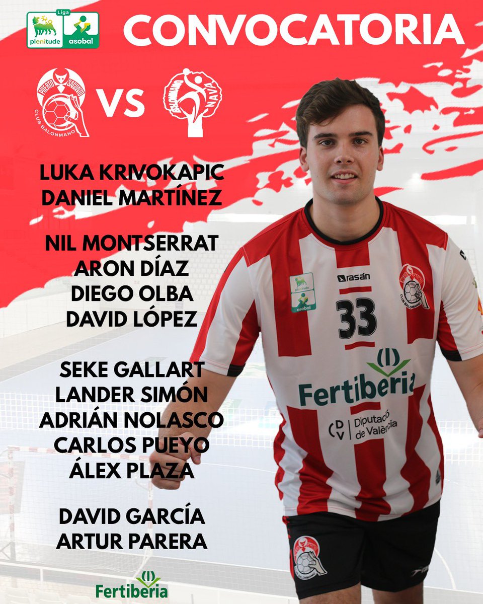 ¡VAMOS a por la #Jornada 21! ❤️🔥🤍 🤾Hoy los nuestros juegan una nueva Jornada en la #NewAsobal, la Liga Profesional @liga_plenitude @asobal ‼️ 🆚 @BalonmanoNava ⏰ 18h 📍Pabellón Municipal Port de Sagunt 📺 @laligaplus #️⃣ #VolvemosParaQuedarnos @fertiberia @comunitatesport