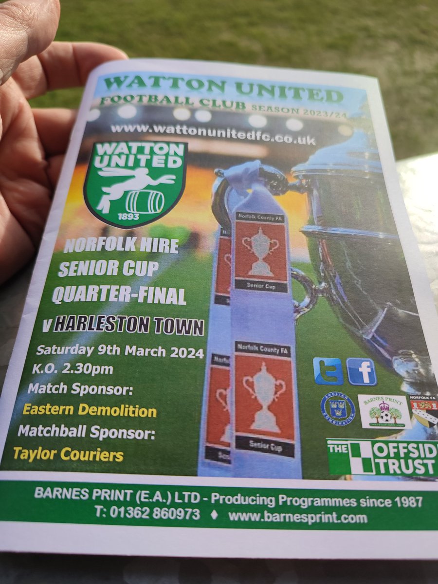 Keitheedee's tweet photo. @nlprogs Norfolk Senior Cup football, Watton United v Harleston Town https://t.co/h7JVZVQNqJ