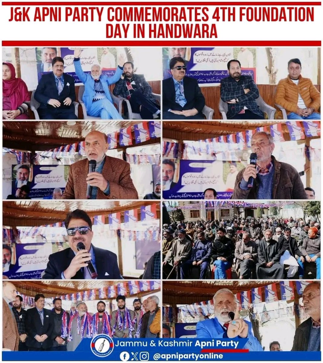 jkaphand's tweet photo. Cheers to the growing family of @Apnipartyonline as we celebrate our Foundation Day with fresh joining. 

It's heartening to see the enthusiasm and commitment of new members towards the welfare and development of JK. 
@SMAltafBukhari @GHMir_ @Rafiahmadmir  @RajaManzoorKhan https://t.co/LXsohQefsF