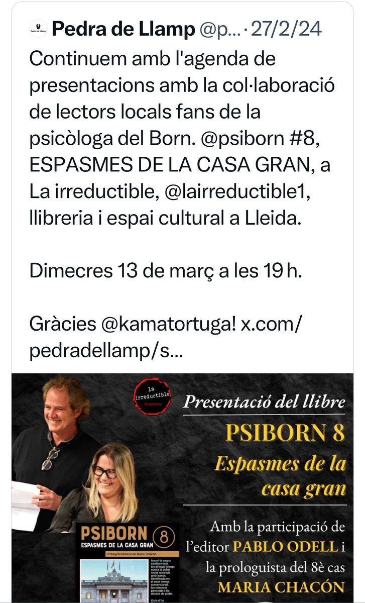 kamatortuga's tweet photo. Ep! Que a #Lleida ens arriben els ESPASMES el dimecres 13 de març a les 19h! A @lairreductible1 #FaunaiFlora @psiborn @pedradellamp #BdeBarcelo #AmbLLdeLLeida https://t.co/eVmJ7USoF2