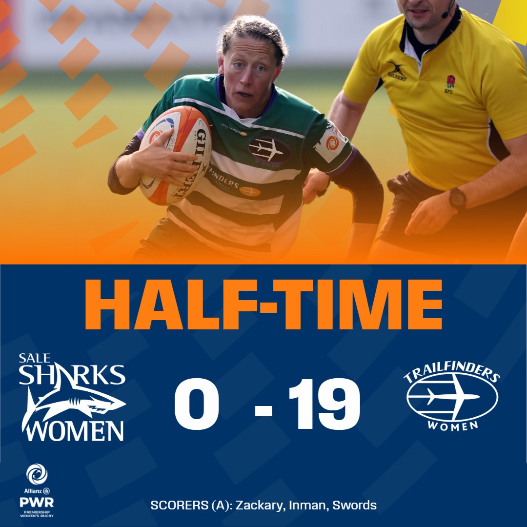 ThePWR's tweet photo. Trailfinders on top 💪

@TrailfindersW take a three-try lead over @SaleSharksWomen into the break 👊

#PWR | @allianzuknews https://t.co/lh0O3EF2iH