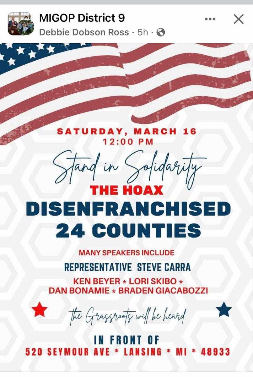 @SteveCarraMI needs to be primaried. He is jumping on board with these Disruptors and their far-left Saul Alinsky tactics because he he wants to be a US Rep and he knows the only way he could get through a primary is if he helps the Disruptors succeed in robbing MI GOP voters of