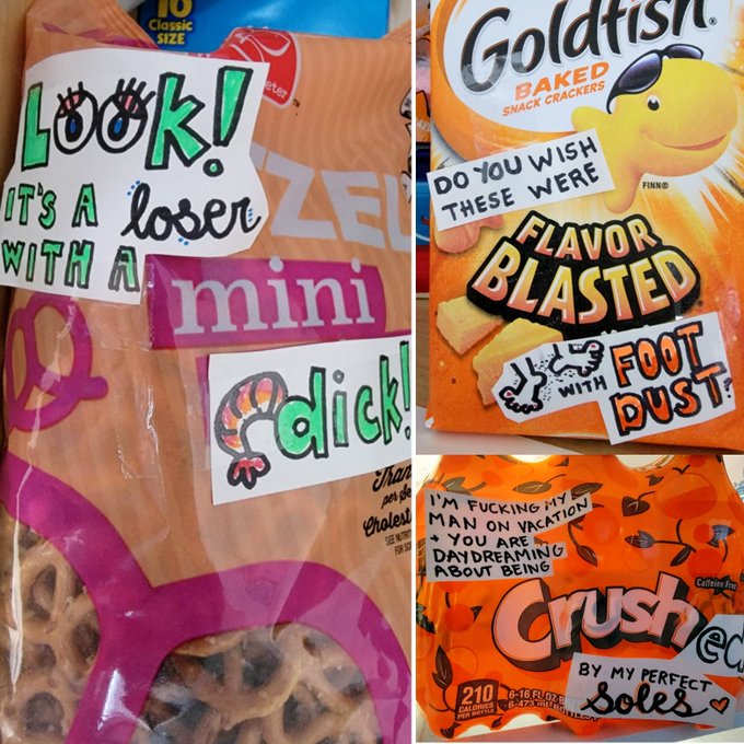 I'm stoned in Madrid and have the giggles and just remembered I bought my sub his favorite snacks for