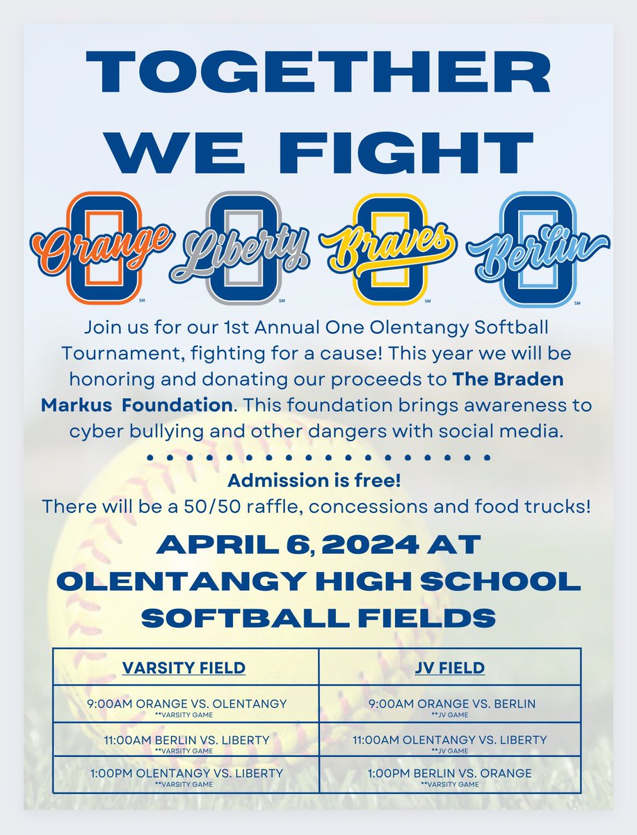 orangesball's tweet photo. 🗓️Mark your calendars!!!

Come watch some fantastic softball and support and an amazing cause!!!

🧡💙💛🩵🥎💪🏻 https://t.co/SjntZNgHSx