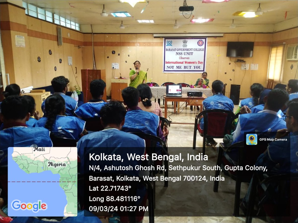 nssbgc_unit's tweet photo. NSS Unit of #Barasat Govt. College has observed #InternationalWomensDay on 09.03 2024.

Principal spoke about #genderequity.

Resource persons spoke about women's rights, history of #women's movement and also significance of #WomensDay.

@rdnss_kolkata 
@_NSSIndia 
@YASMinistry https://t.co/VIfbu7wy0X