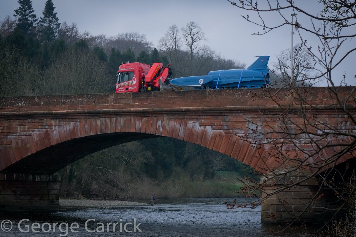 Bluebird K7 crosses the river Eden at Warwick Bridge near Carlisle on its return journey to Coniston. #bluebirdk7 #bluebird #cumbria #visitcumbria