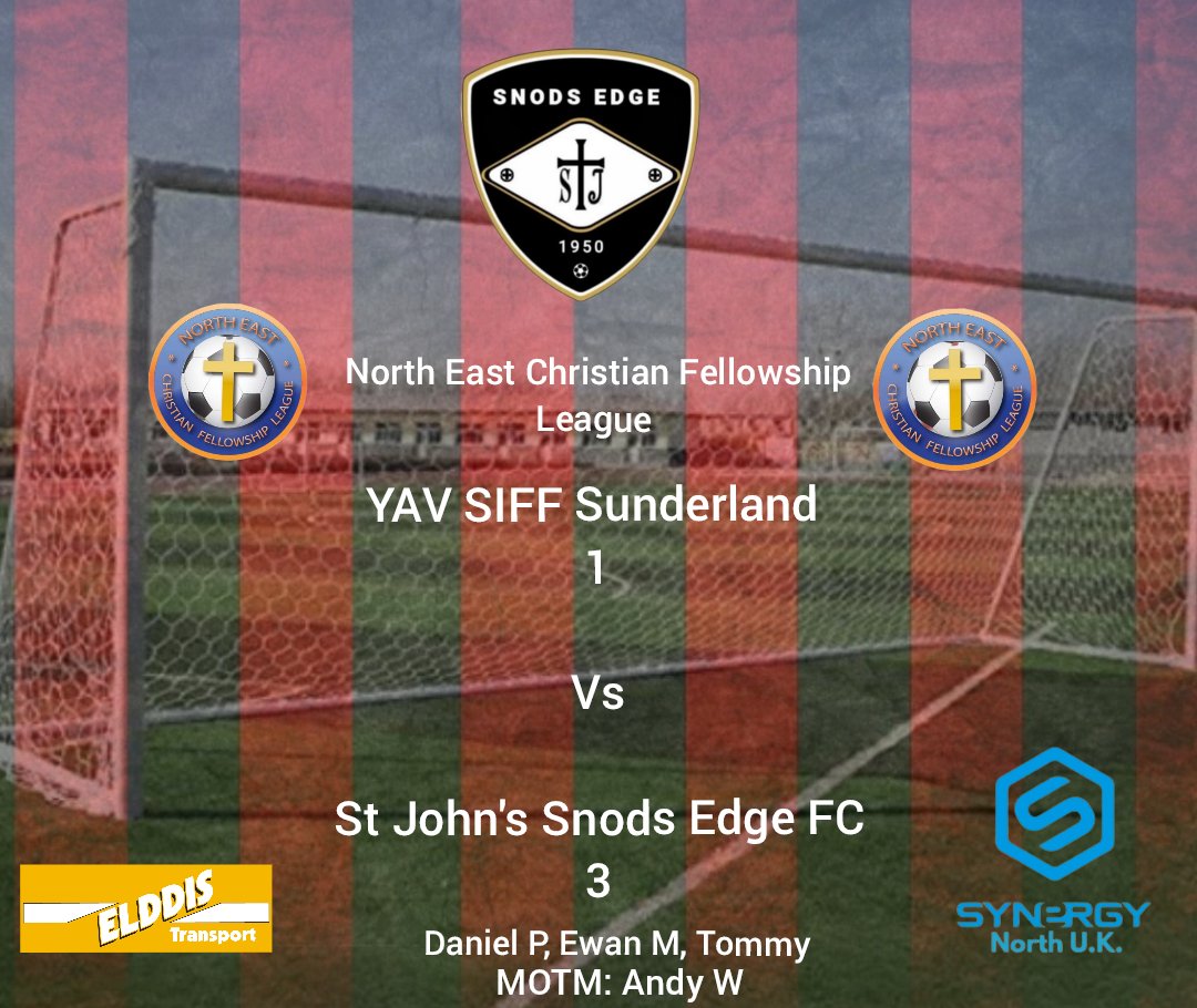 SnodsEdgeFC's tweet photo. Final Score in today's North East Christian Fellowship League tie agasint a much improved YAV Sunderland,

Full report on our Facebook page.

#NonLeague #nonleaugefootball #durham #consett #snods https://t.co/gxKcYnozKu