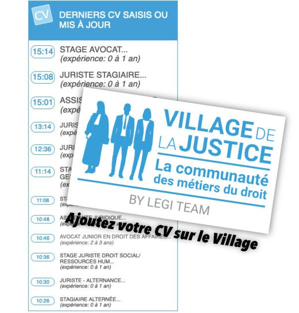 Villagejustice's tweet image. Vous aussi, vous pouvez ajouter votre CV sur Le Village de la Justice et être peut-être contacté(e) par les Recruteurs !
village-justice.com/annonces/
