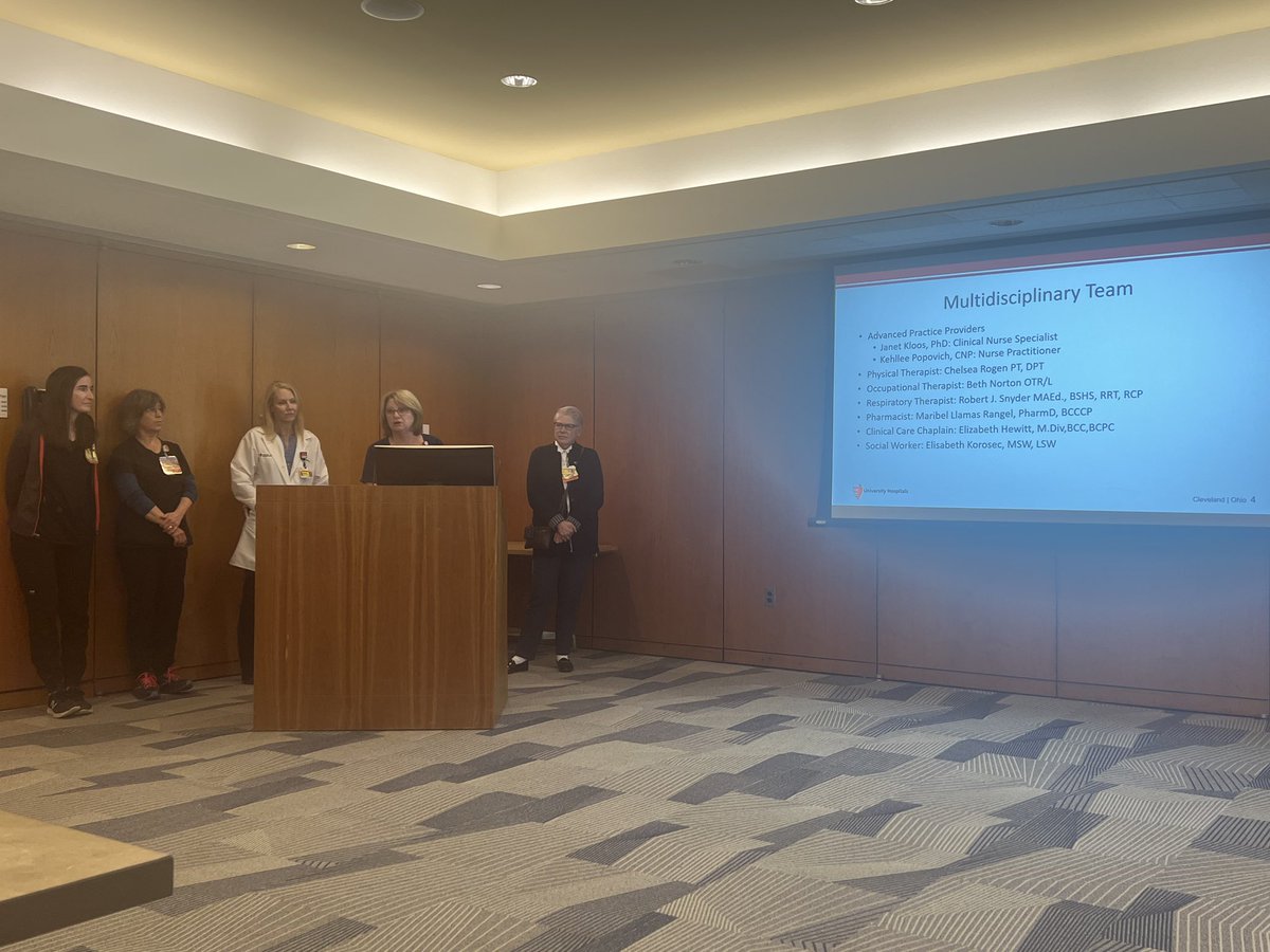 UHPulmCrit's tweet photo. Huge thank you to Dr. Brummel, Dr. Duda, Dr. Thompson, and Kehllee Popovich for sharing their work at our Post Intensive Care Unit Symposium! @OSUPCCM_Fellows @OSUWexMed @CCF_PCCM @ClevelandClinic @cwru @CWRUSOM @UHhospitals #ohio #pccm #collaboration https://t.co/Sy8dnz9IWO