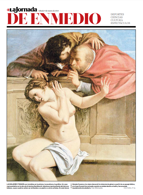 LaJornada's tweet photo. Hoy en #LaJornadaDeEnmedio:

Las mujeres todavía son invisibles en la pintura, la escultura y la gráfica. Un caso representativo es la obra de Artemisa Gentileschi, talentosa representante del bárroco italiano, cuyos cuadros solían ser atribuidos a su padre o a otros artistas.
https://t.co/oS7rJv1WLK