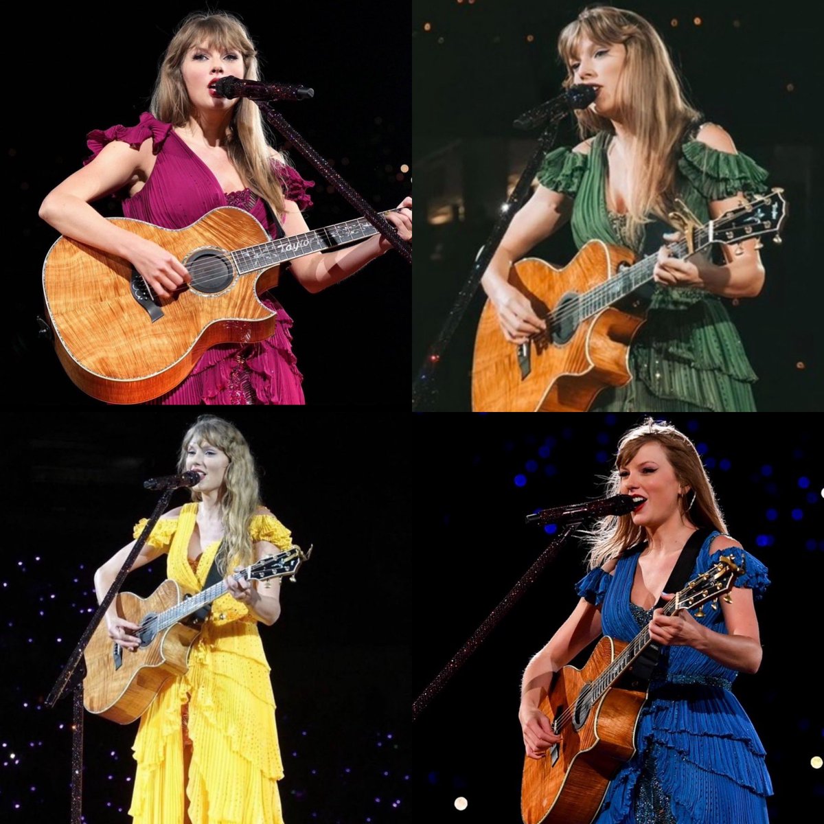 TSTheErasTourSG's tweet photo. The Eras Tour Singapore Surprise Songs ✨

💜 Mine x Starlight ❤️
🖤 I Don’t Wanna Live Forever x Dress 🖤

🤎 long story short x The Story Of Us 💜
🩵 Clean x evermore 🤎

💜 Foolish One x Tell Me Why 💛
🩵 This Love x Call It What You Want 🖤

🩷 Death By A Thousand Cuts x Babe ❤️
💛 Fifteen x You’re On Your Own, Kid 💙

💜 Sparks Fly x Gold Rush 🤎
🩷 False God x “Slut!” 🩵

💚 Tim McGraw x cowboy like me 🤎
🩶 mirrorball x epiphany 🩶

#SingaporeTSTheErasTour