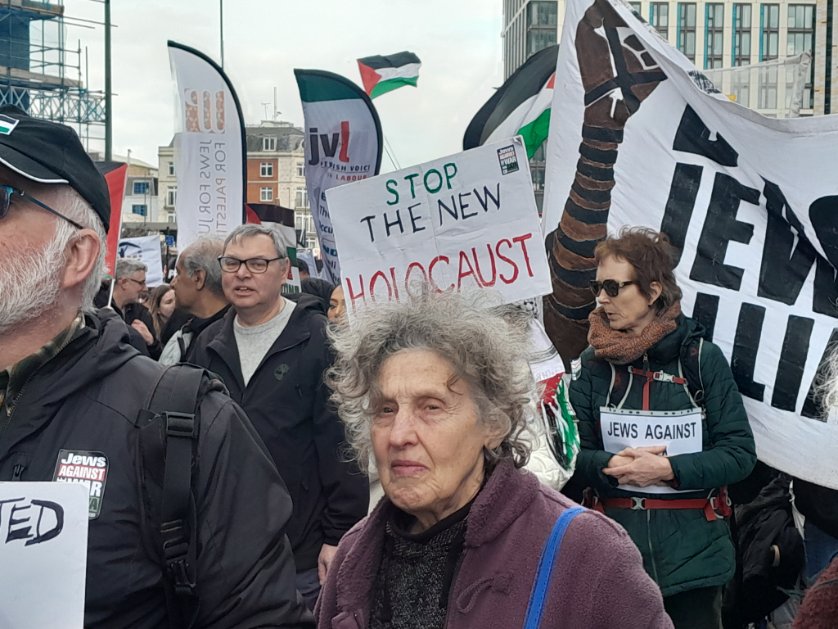 Here are some more pictures from the Jewish Bloc at today's march against the #GazaGenocide. In our thousands, in our millions - we are all Palestinians.