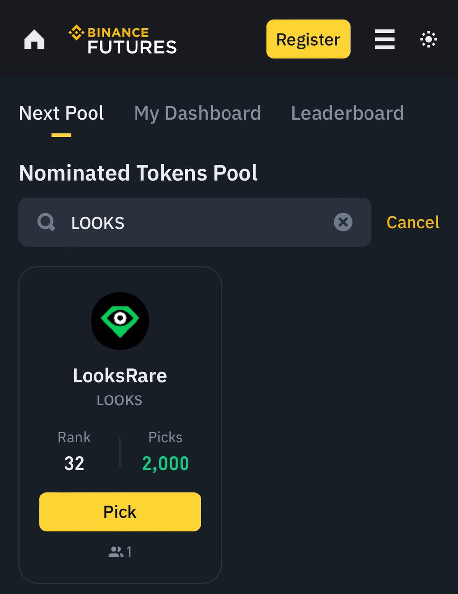 You can now vote for $LOOKS on <a href="/BinanceFutures/">Binance Futures</a> NEXT 👀