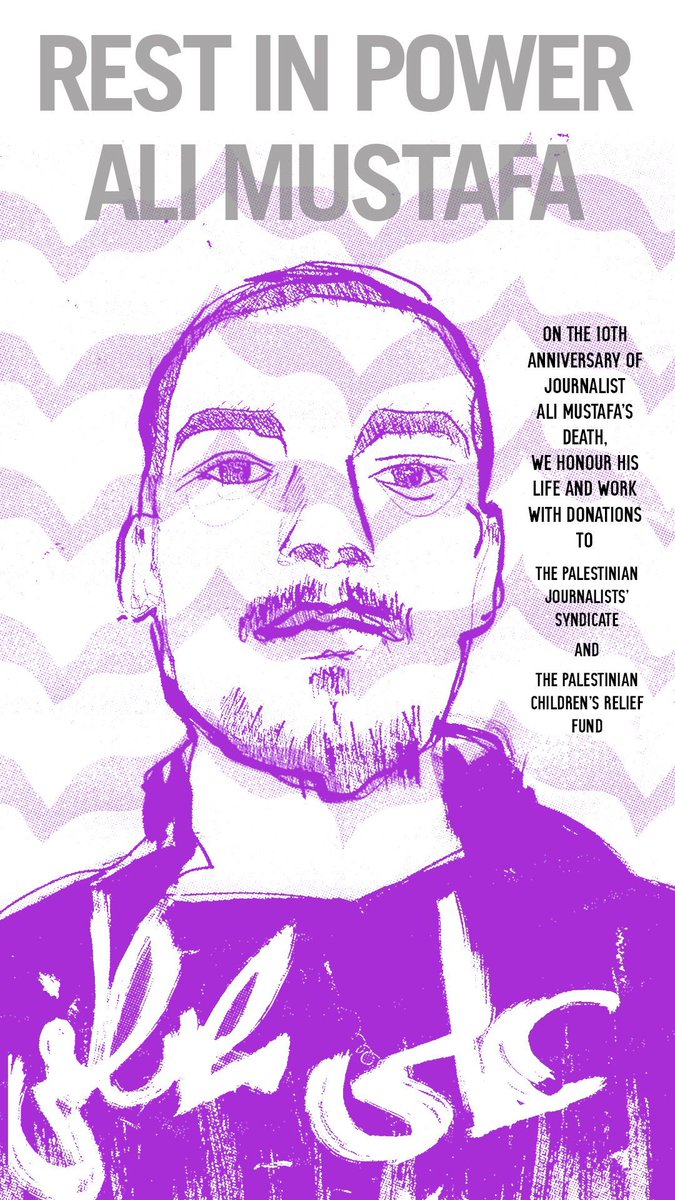 Ali Mustafa – the late “People’s Journalist” whose work and activism spanned Canada, Palestine, Syria, Egypt and Brazil – died ten years ago today. On the anniversary of his death, we honour his legacy with nearly $10,000 in donations to journalists and children in Gaza. 🧵