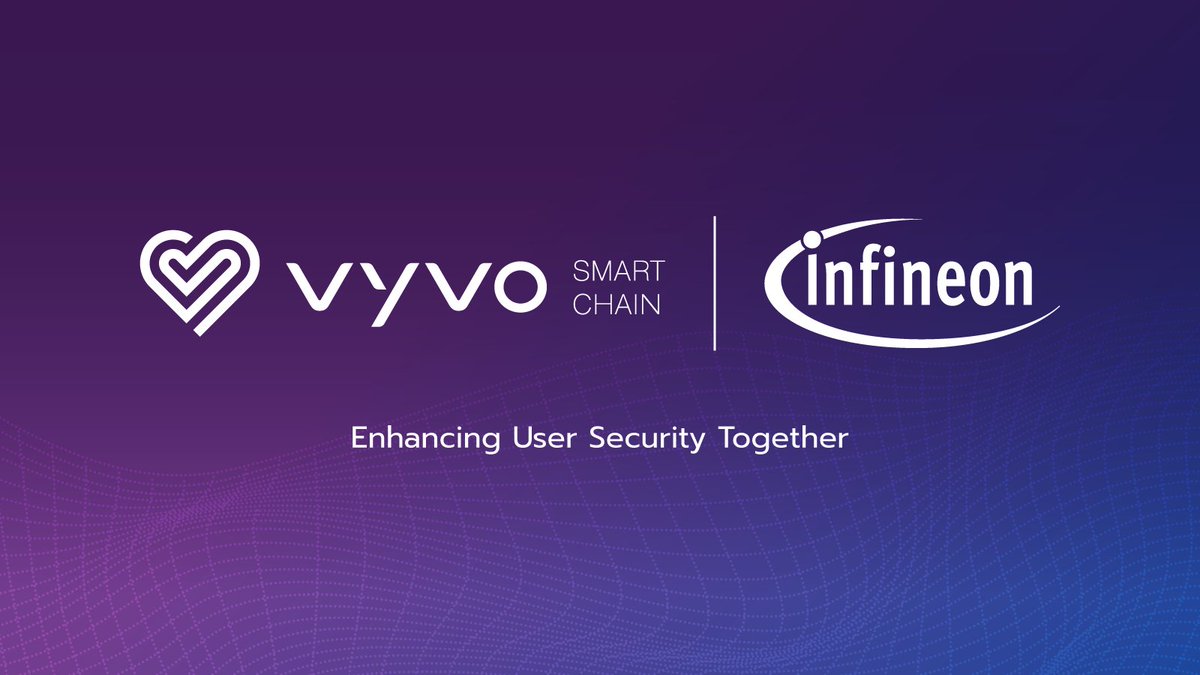 Exciting news! 🎉 #VyvoSmartChain has partnered with Infineon Technologies to revolutionize data security in wearables & IoT devices. Leveraging Infineon's OPTIGA™ Trust M, we're setting new standards in secure health data storage & encryption. Together, we're redefining…