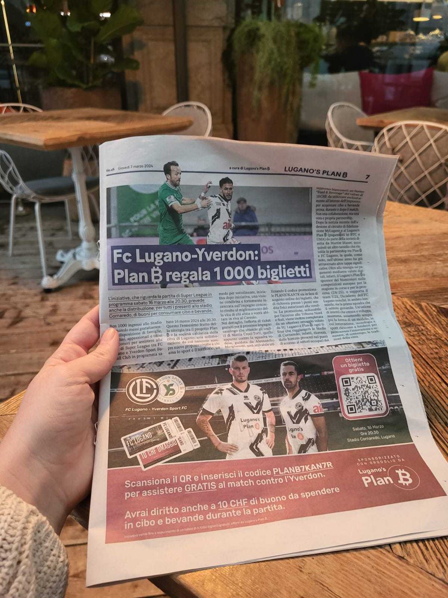 LuganoPlanB's tweet photo. Today in the popular local newspaper
 “20 Minuti”🍊💊🗞️📰🗞️📰🗞️📰🗞️

1000 free tickets for the @FCLugano1908 match sponsored by @LuganoPlanB!

#LuganoPlanB 🍊💊🗞️📰🗞️📰🗞️📰🗞️ https://t.co/XmOIfaEw3Q