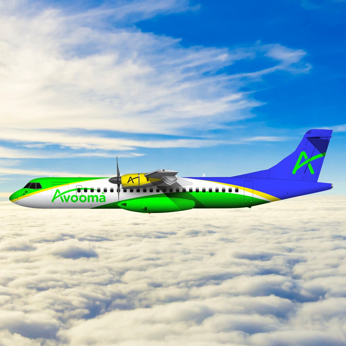 Here's something for the weekend - a full side profile of the Avooma Airlines livery.

For those that don't already know, this is the amazing #ATR72, a globally popular regional turboprop aircraft, which offers unrivalled fuel efficiency, low CO2 emissions &amp; low operating costs.