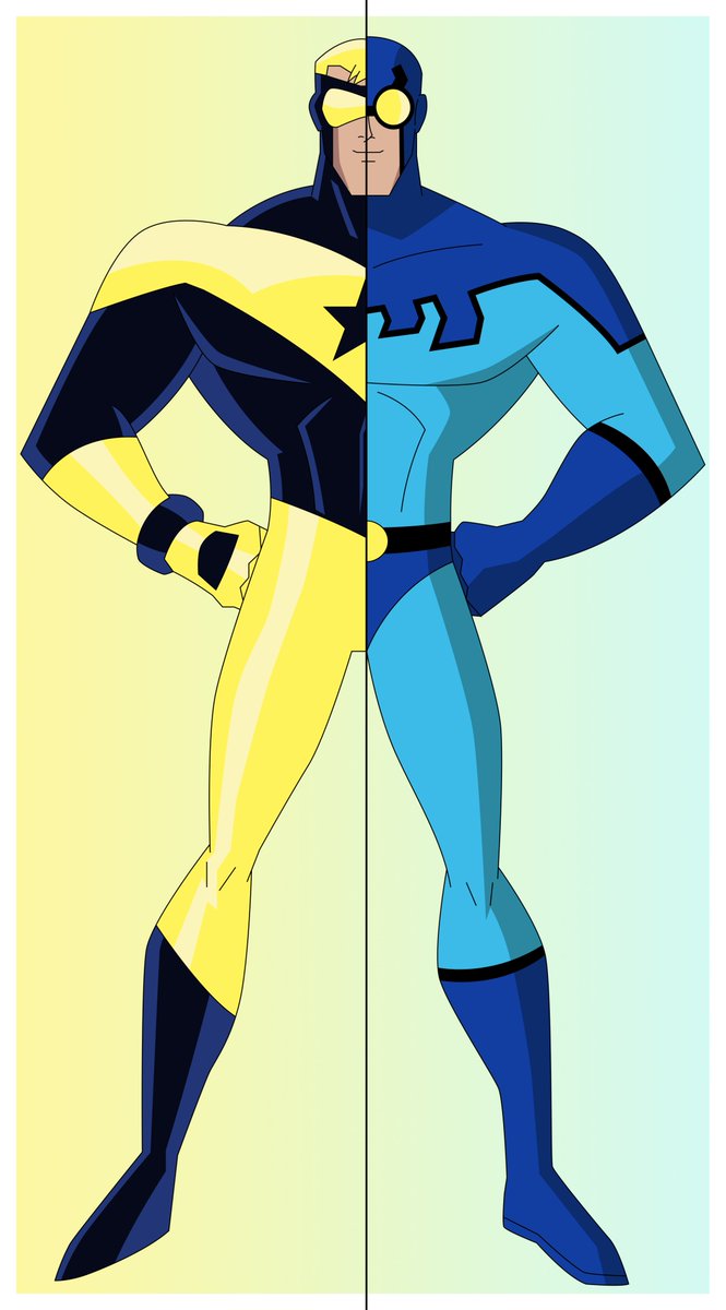DC Animated universe Blue and Gold! #DC #dccomics #boostergold #bluebeetle #WarnerBros #blueandgold #fanart