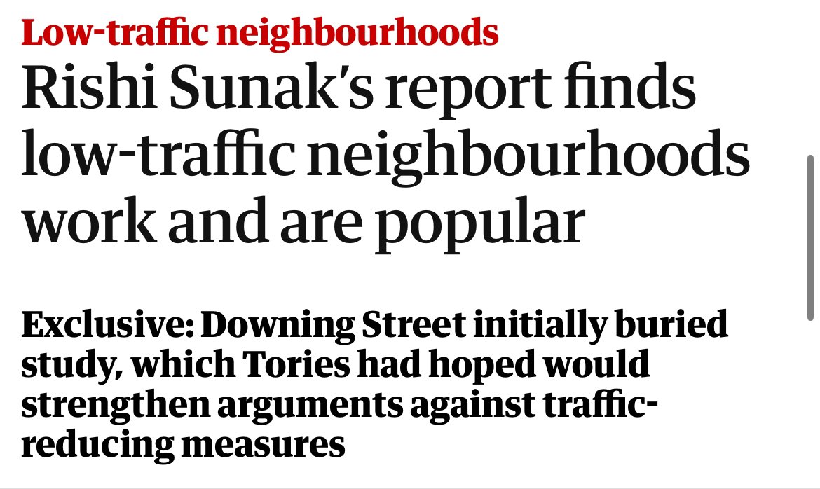 jburnmurdoch's tweet photo. First upzoning, now low-traffic neighbourhoods:

We’re now consistently seeing evidence that many policies which are supposedly unpopular (because the system is designed so we only hear from the objectors) turn out to be popular when you do proper representative surveys. https://t.co/dZgZR0Sr6S