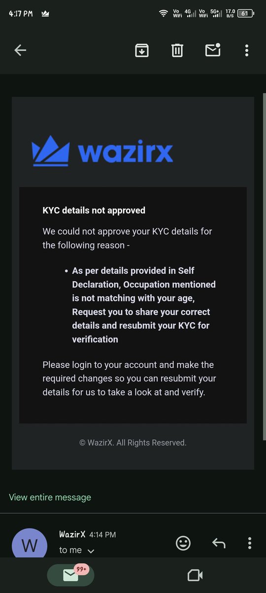 v_ankiya's tweet photo. @WazirXIndia 
Mere dvara 3 bar ree kyc  krne pr bhi reject Kiya gya ,,jbki mere dvara di gyi sbhi jankari 100% sty he

Pan or adhar card me dob dono same h lekin aapne dob match nhi ye bta kr reject kr diya ,,he 
,,,dear wazirex ji ,,,Plz  hmari kyc complete krva do ,,, https://t.co/g25BexhGWf