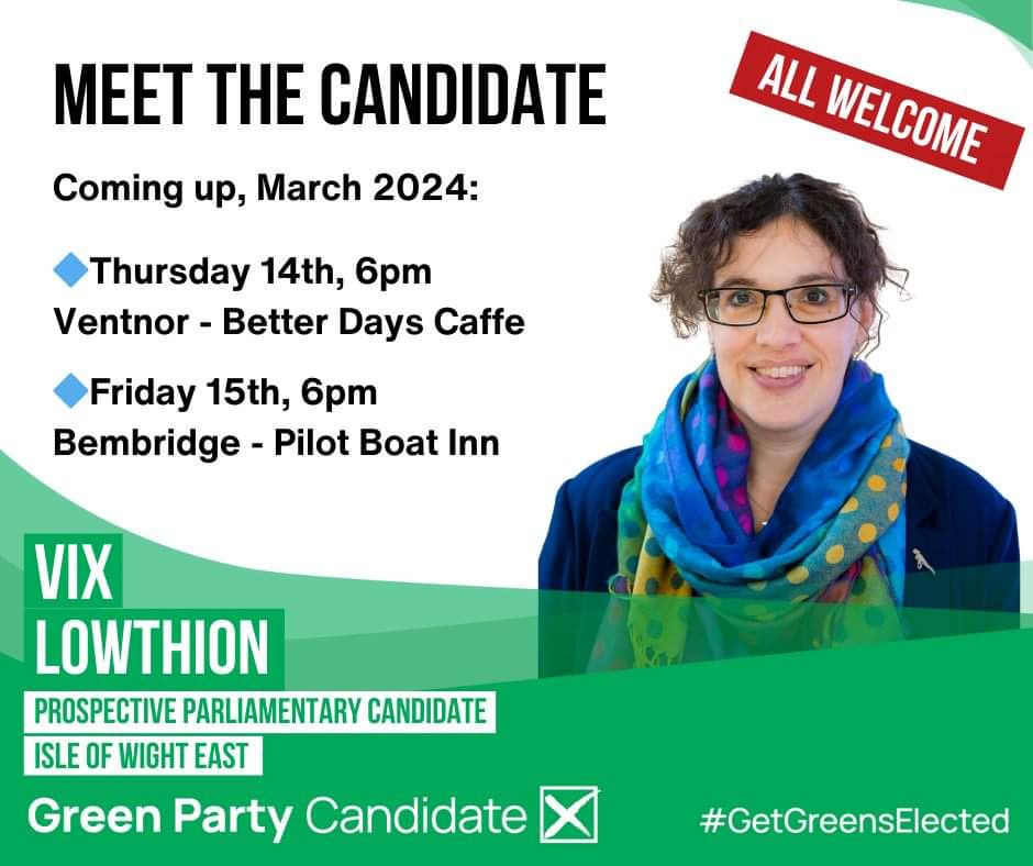 First of a series of meet-ups in #IsleofWight East. It would be great to see you! Bring a friend. Everyone welcome. Come & meet me, find out about what I've been up to, listen to some of my priorities for this new constituency and share your views. I'm looking forward to it 👍