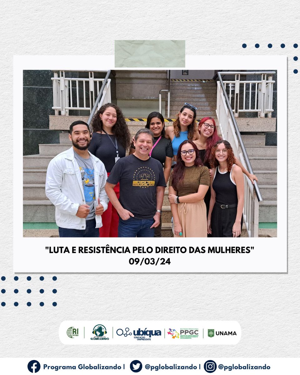 pglobalizando's tweet photo. ✨O programa de hoje sobre “Luta e Resistência pelo direito das mulheres” chegou ao fim!
O #ProgramaGlobalizando é produzido pelo curso de Relações Internacionais da Universidade da Amazônia. Continue sintonizado na Rádio UNAMA FM 105.5! O som da Amazônia! (+) https://t.co/JE5KBAC9Vw