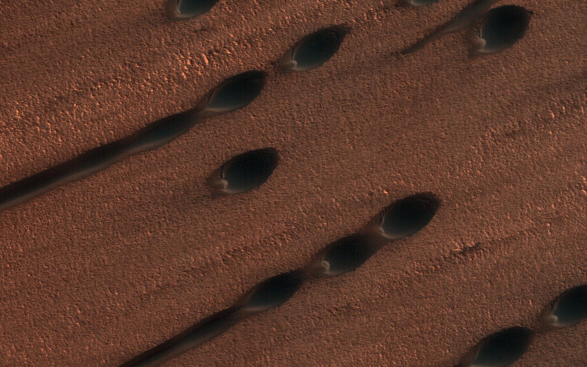 Very cool sand dunes, blown by the Martian wind. Details: tinyurl.com/2t73m8nb @NASA