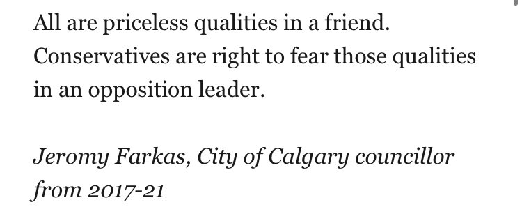 Really lovely, honest, heartfelt letter to the editor from @JeromyYYC on @nenshi today. They have become my favourite odd couple and I do adore how 2 people who are so very different on the surface show how we should all be able to find common ground and support each other.