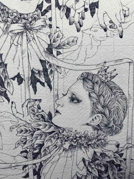 描きながら変更したりもしている 