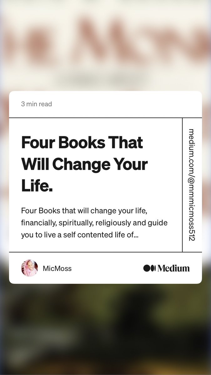 ingreen_blue's tweet photo. “Four Books That Will Change Your Life.” by MicMoss
https://t.co/zFESNalWVw https://t.co/btKG9zsoHf