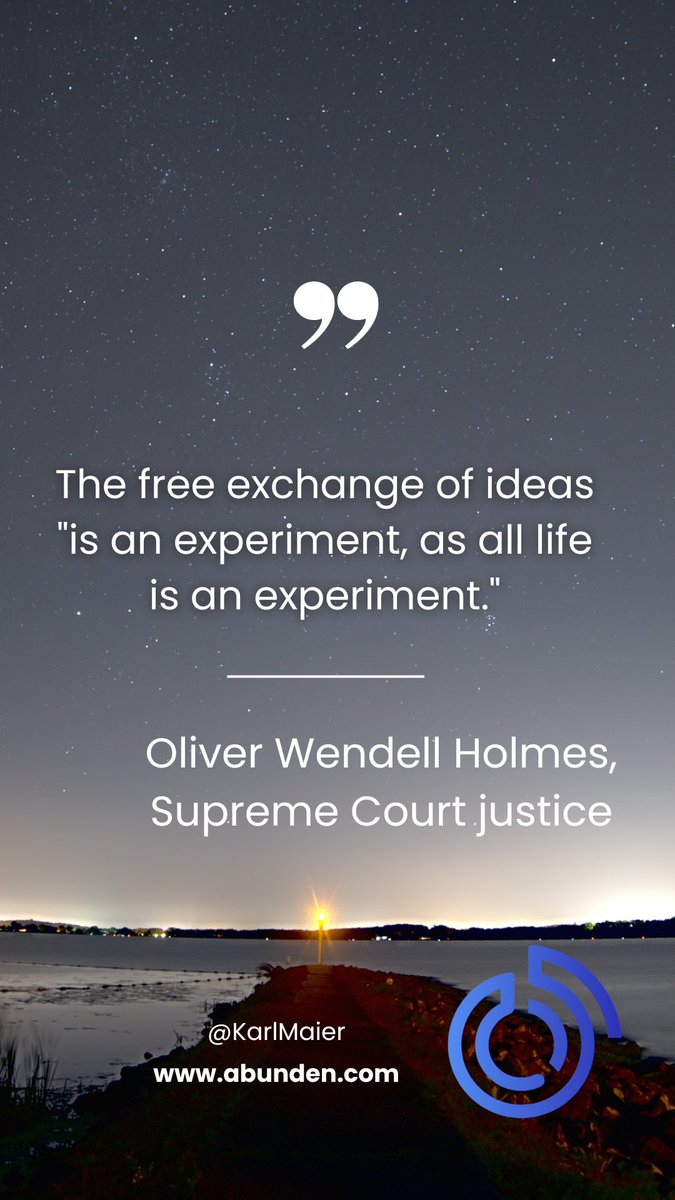kkmaier's tweet photo. Reflecting on the profound insights of Supreme Court Justice Oliver Wendell Holmes, as we navigate the complexities of our industries, let us remain committed to fostering an environment where ideas flow freely and experimentation is welcomed. 

#Innovation #DiversityOfThought https://t.co/qaAWVXVAHg