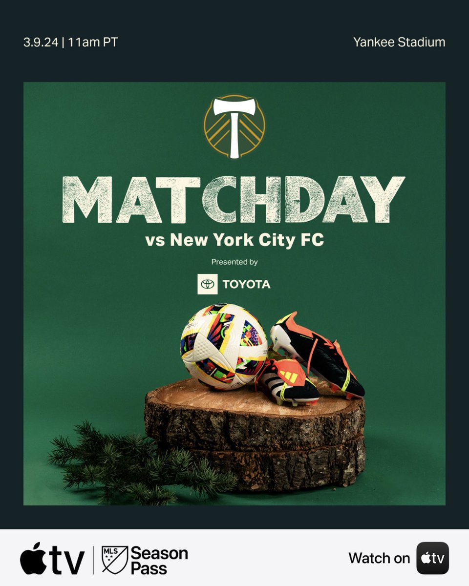 Live from New York… it’s Saturday morning matchday 🎬 🆚 NYCFC ⏰ 11 am PST 📍 Yankee Stadium 📺 #MLSSeasonPass on @AppleTV #RCTID x @Toyota