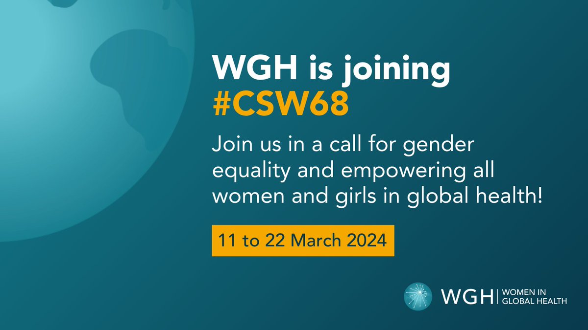 📣 @womeningh is joining #CSW68! Advocate with us for: 🚺 Gender-equal leadership 🤝 Pushing forward against the backlash on rights of women and girls ☂️ Gender responsive #UHC 👩‍⚕️ Economic & gender justice for women #CHWs Read more 👉 bit.ly/4a4CCZD