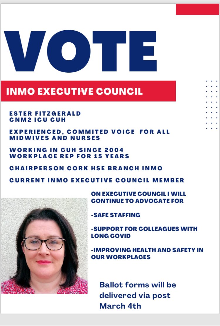 Ester (@esterfitz21) on Twitter photo I would appreciate my nursing colleagues past and present supporting me to be elected to INMO executive council #betterinatradeunion <a href="/CuhANP/">CUH Advanced Nurse Practitioners</a> <a href="/CUH_DPS_team/">Cork Deteriorating Patient Service</a> <a href="/ClaireCANP/">Claire Crowley</a> <a href="/ClaireCostigan2/">Claire Costigan</a> <a href="/ClaireNeylon1/">Claire Neylon</a> <a href="/GeorgeJefferie5/">George Jefferies 🇮🇪RGN RNP🇵🇸🇺🇦</a> I would appreciate my nursing colleagues past and present supporting me to be elected to INMO executive council #betterinatradeunion <a href="/CuhANP/">CUH Advanced Nurse Practitioners</a> <a href="/CUH_DPS_team/">Cork Deteriorating Patient Service</a> <a href="/ClaireCANP/">Claire Crowley</a> <a href="/ClaireCostigan2/">Claire Costigan</a> <a href="/ClaireNeylon1/">Claire Neylon</a> <a href="/GeorgeJefferie5/">George Jefferies 🇮🇪RGN RNP🇵🇸🇺🇦</a>