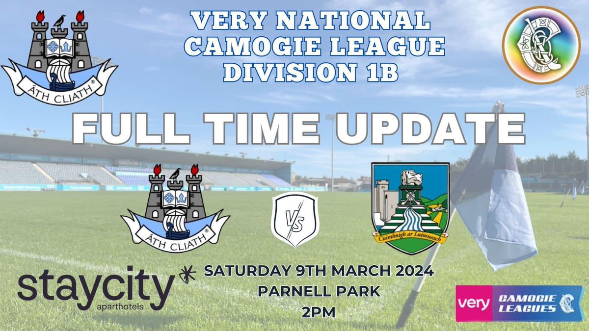 Full Time in Parnell Park Dublin 1-14 Limerick 0-09 Up the Dubs! #staycity #verycamogienationalleague #COYGIB #camogie