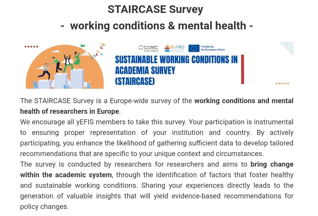 🌟The STAIRCASE Survey is an Europe-wide survey of the working conditions and mental health of researchers in Europe. Read more here⤵️ 📌 Take part ➡️projects.tib.eu/staircase/