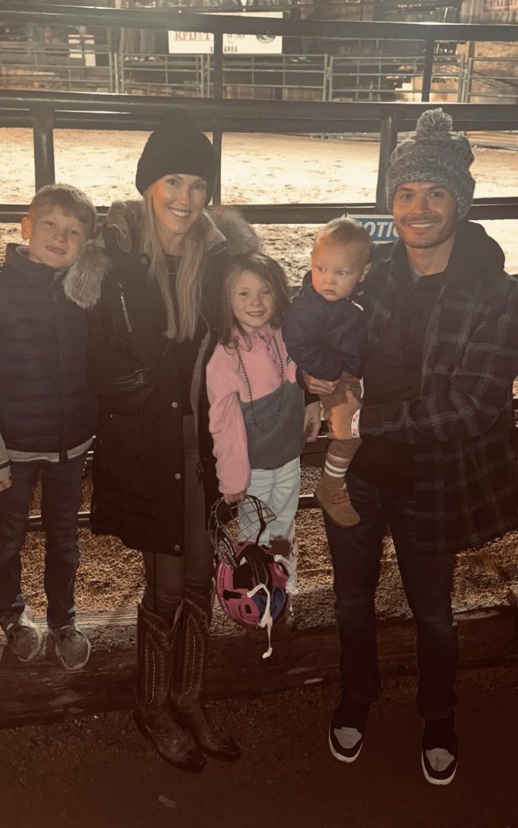 And even Dad <a href="/KyleLarsonRacin/">Kyle Larson</a> got excited to ride the bull.  Or did he just pose with the bull?