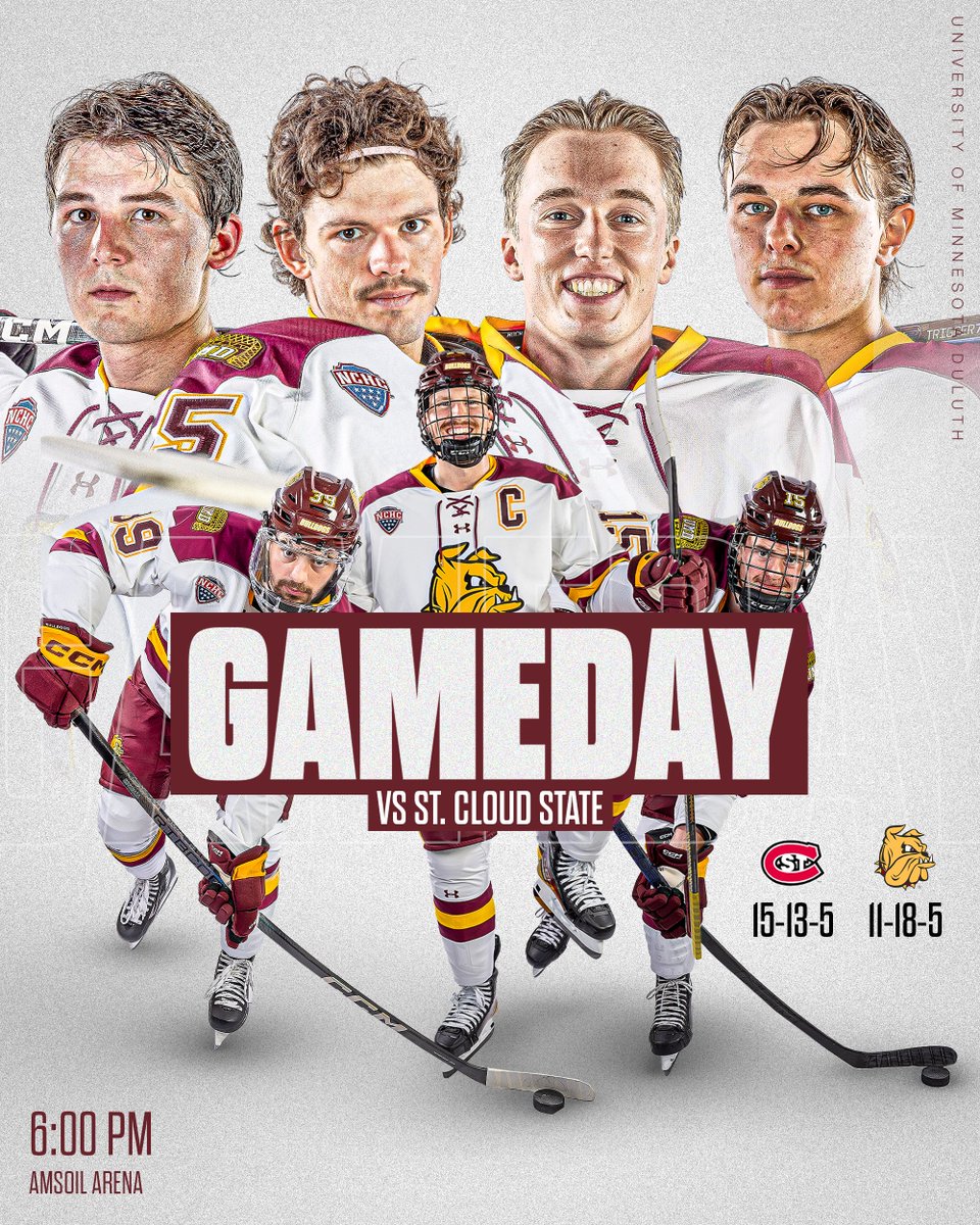 UMDMensHockey's tweet photo. It's Senior Night!

📍 Duluth, MN
🆚 St. Cloud State
⏰ 6:00 p.m.
💻 https://t.co/ScYuUC96nc
📺 My9 Sports
📻 KDAL 610 AM/103.9 FM
📊 https://t.co/u06fUKoeKe https://t.co/FG4NqMkRnk