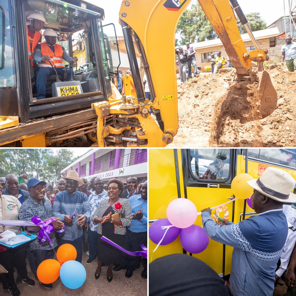 Raila breaks ground for a new wing at Raila Educational Centre in Kibra and unveils a new bus for the institution