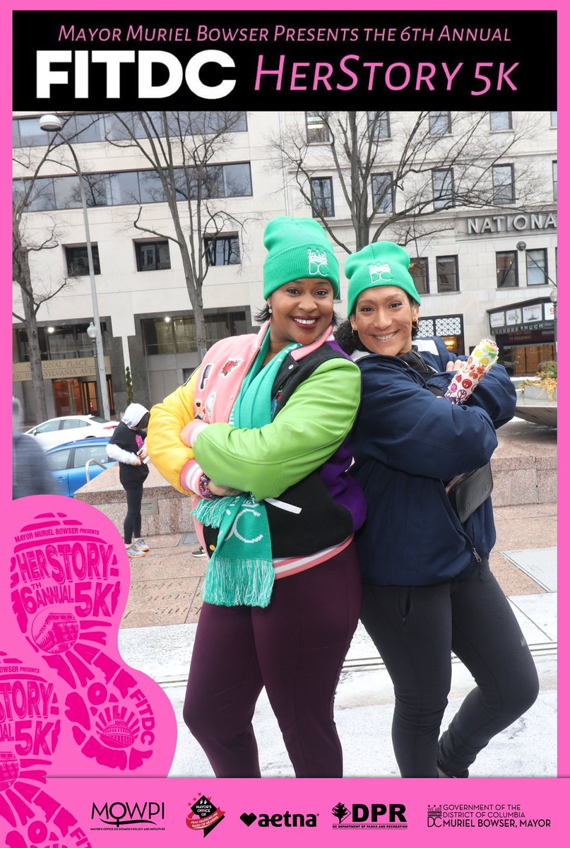 Now_Jenn's tweet photo. Celebrating our DC #Herstory Makers with @mayorbowser @DCMOWPI , @myFITDC & @DCDPR 💜 #WomensHistoryMonth2024 #SheDC #DCvalues #Herstory5K 2024!! https://t.co/g7udu8cCYU
