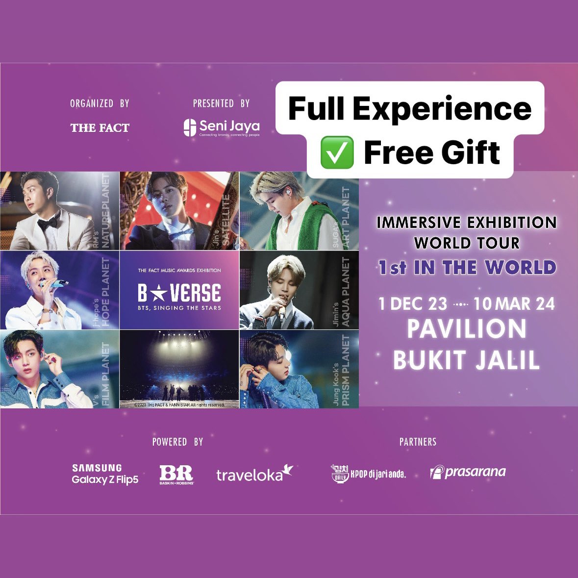 foreveronce18's tweet photo. BTS Exhibition

- RM30 / 1

✅ Full Experience (ori price: RM98)
✅ Including Free Gifts

#pasarbts #pasarbtsmy https://t.co/E4UQgJQqGN